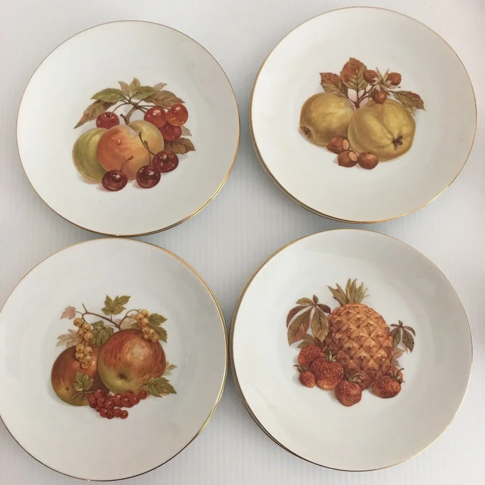 Bavaria Germany Bareuther Waldsassen Fall Dinnerware 1966 Plates Cups Fruit